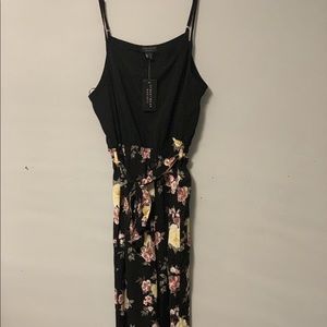 Black and floral jumpsuit